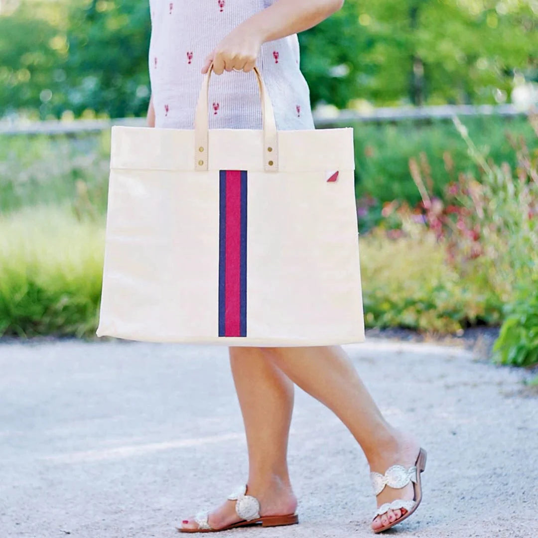 Striped Box Tote Bag