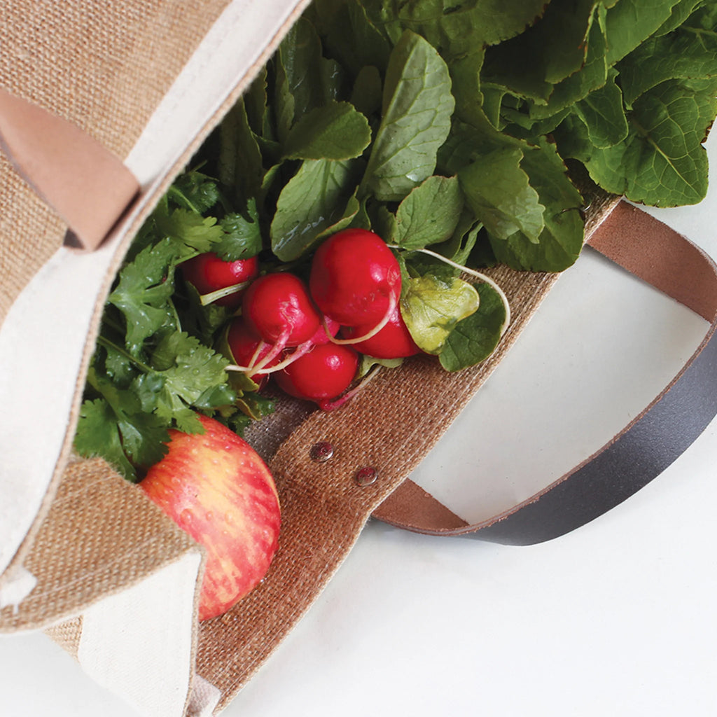 Bazaar Jute and Leather Tote Bag