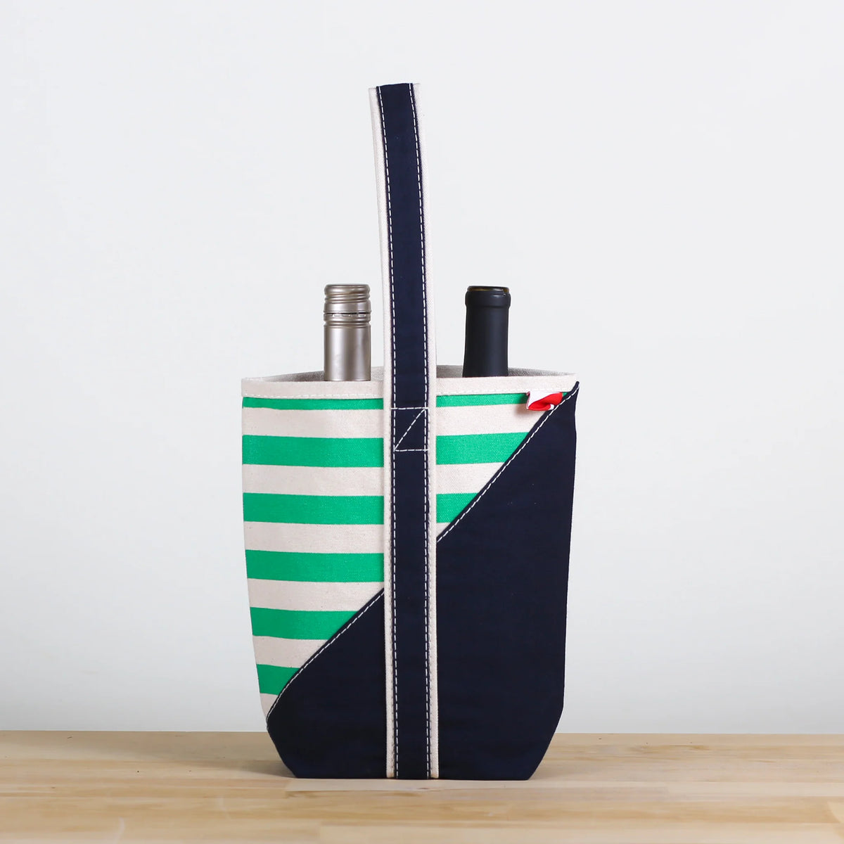 Contemporary Striped Double Wine Tote