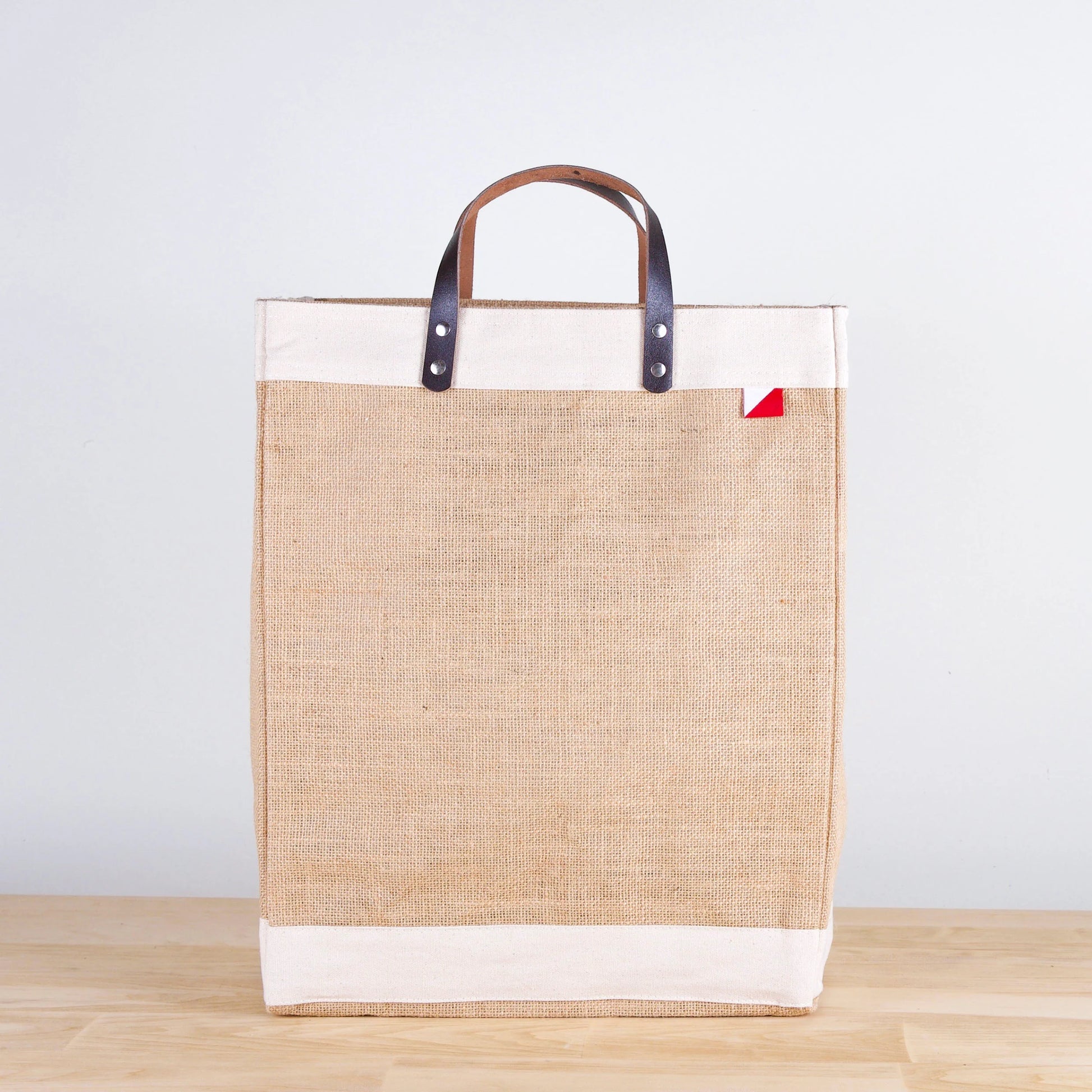 Bazaar Jute and Leather Tote Bag