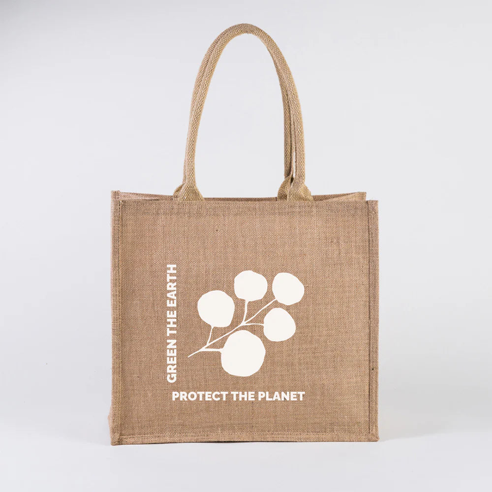 Jute Natural Green the Earth Tote