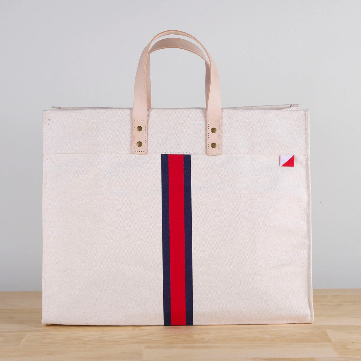 Striped Box Tote Bag