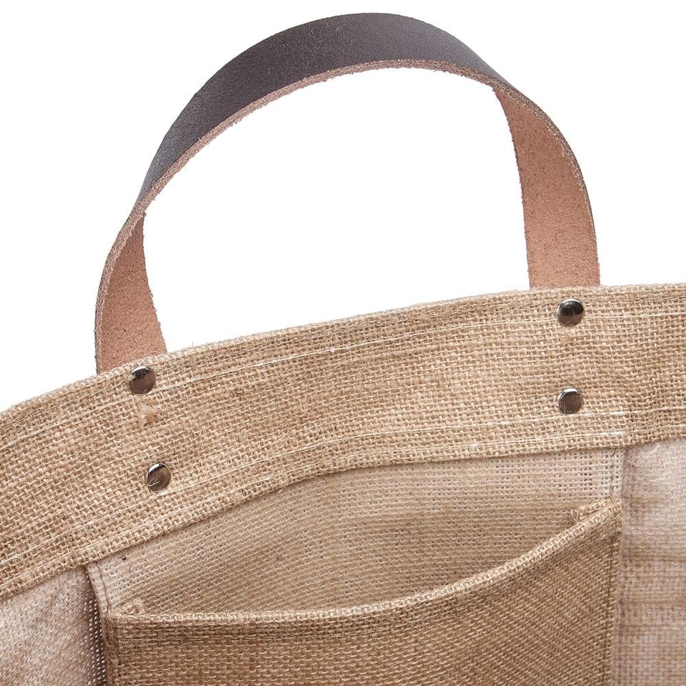 Bazaar Jute and Leather Tote Bag