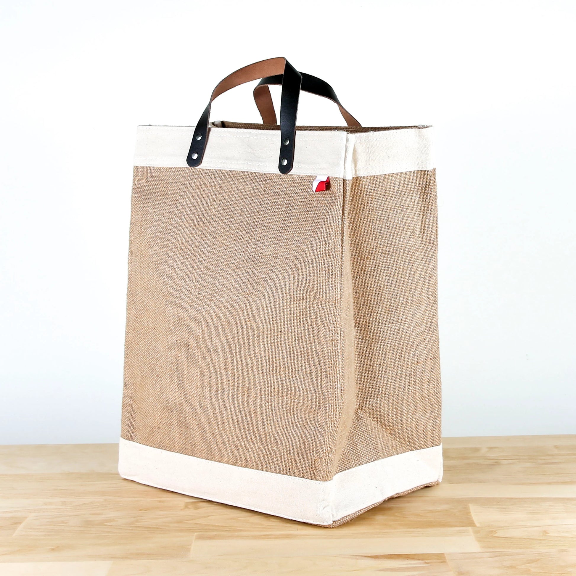 Bazaar Jute and Leather Tote Bag