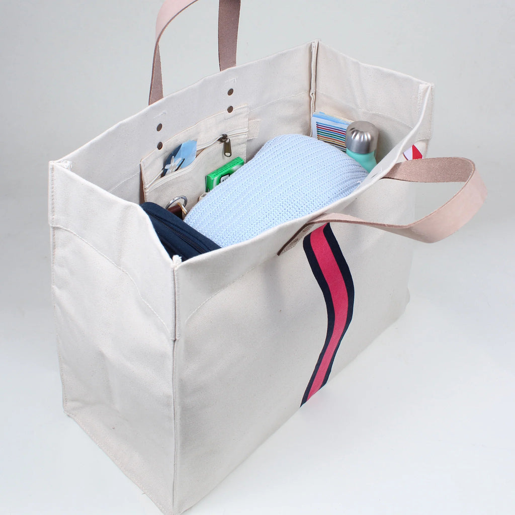 Striped Box Tote Bag
